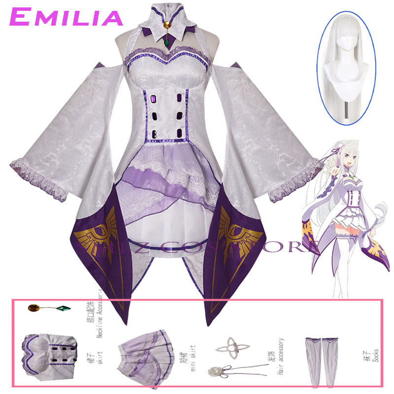 Anime Cosplay Costumes Female - أزياء إميليا التنكرية من أنمي ريزيرو
