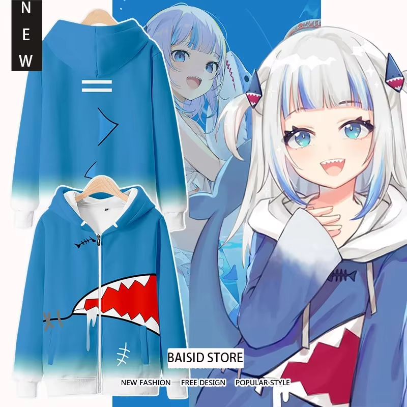 Cosplay Anime Basic - أنيمي Gawr Gura تأثيري ثلاثية الأبعاد