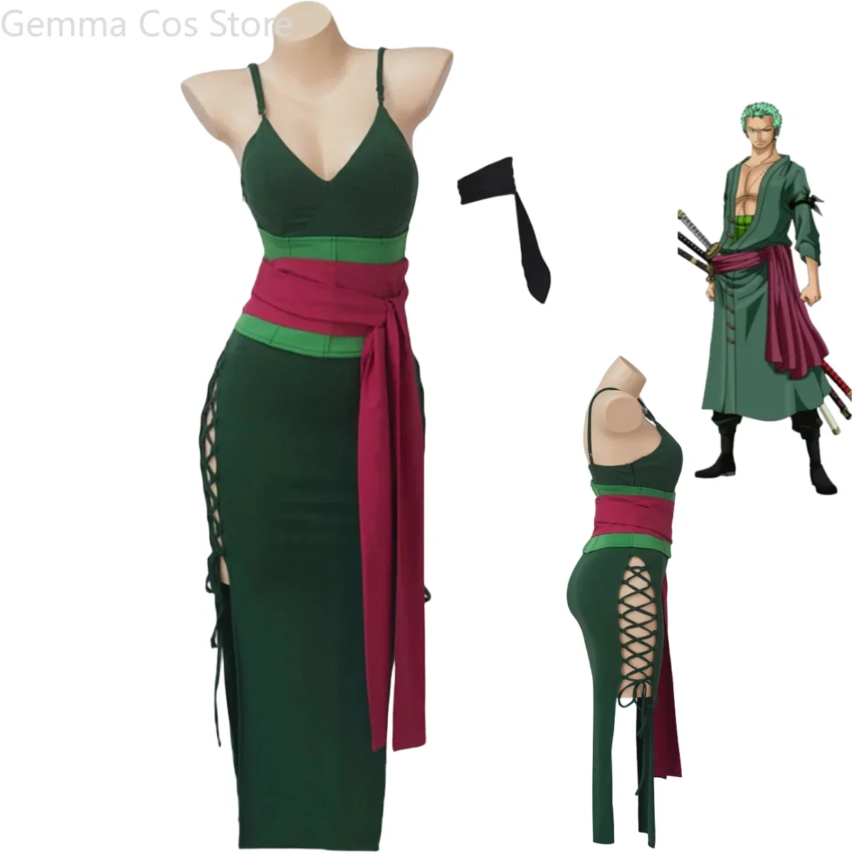 Anime Zoro Cosplay Female - أزياء أنيمي رورونوا زورو التأثيرية النسخة