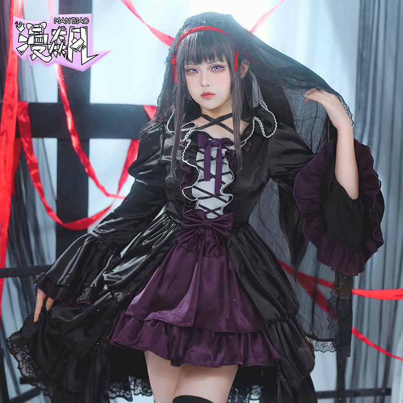 Anime Cosplay Lolita - أزياء Akemi Homura التأثيرية Puella Magi