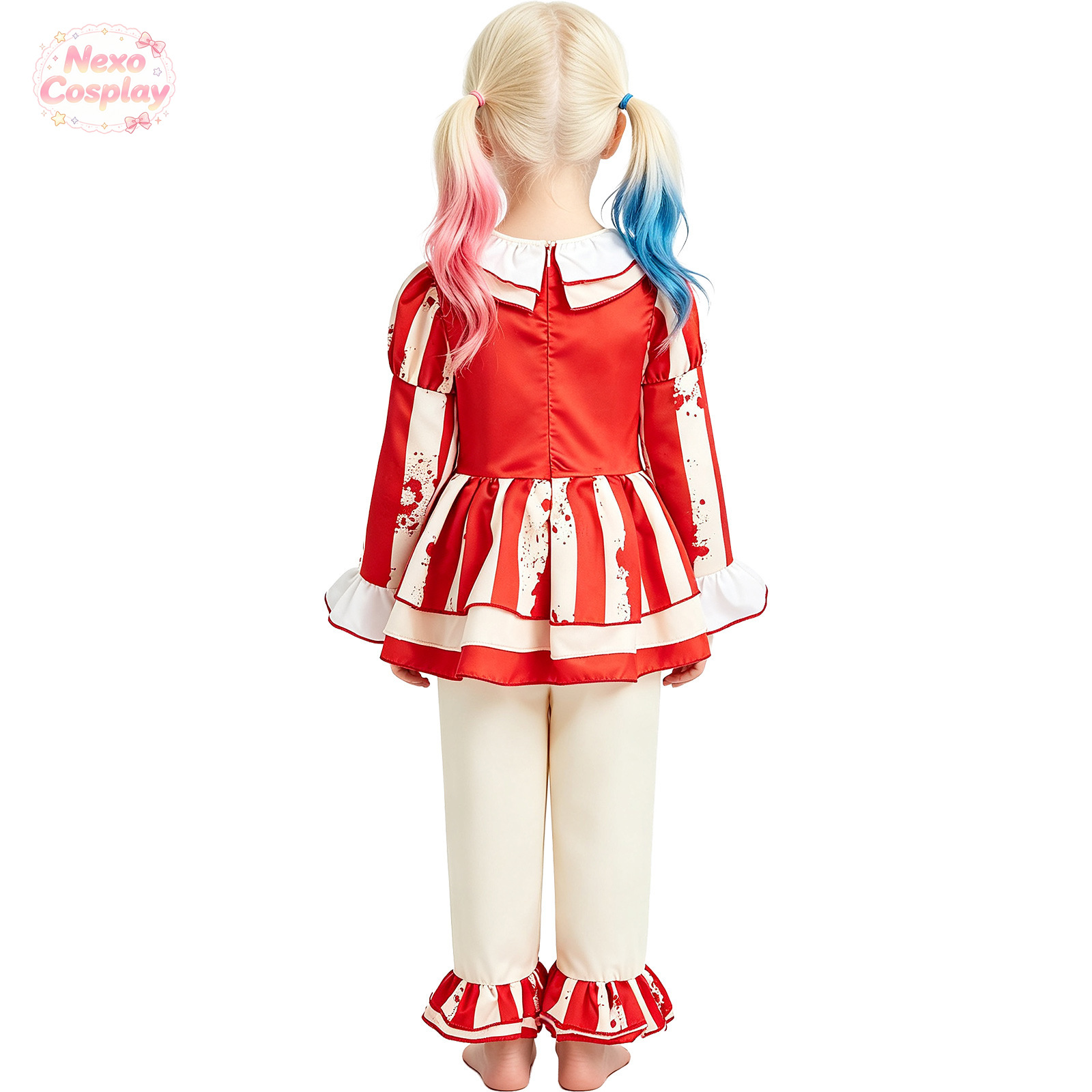 بدلة مهرج مرعب للأطفال بخطوط ح - مراجعة Kids Cosplay Anime وسعره