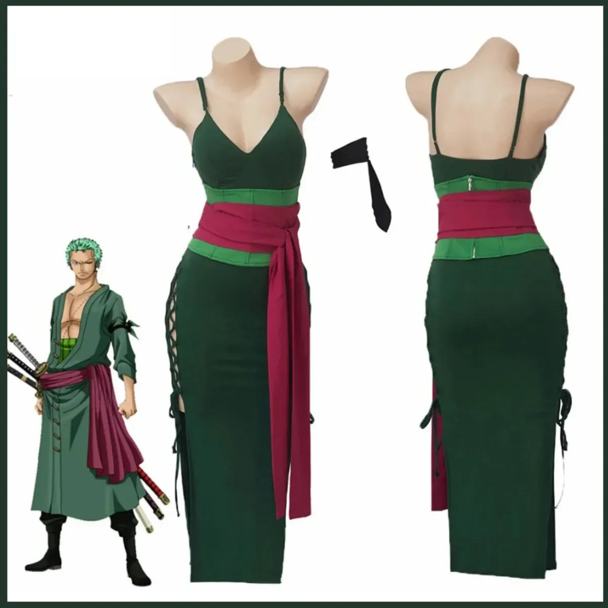 أزياء أنيمي رورونوا زورو التأث - مراجعة Anime Zoro Cosplay Female وسعره